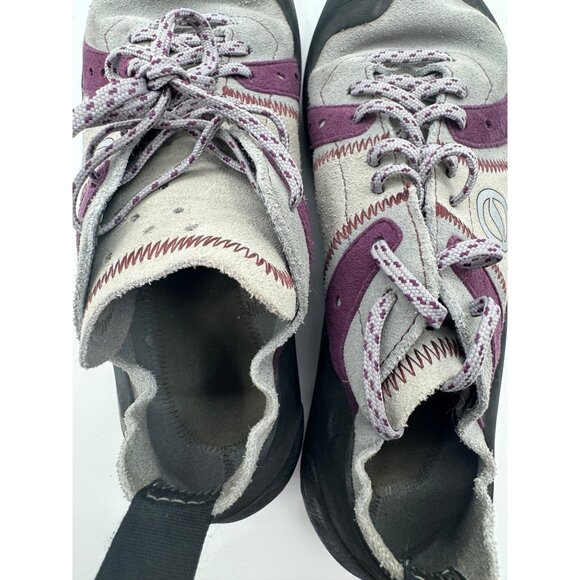 Scarpa Helix Rock Climbing Shoes EU 39 US 7.5 Purple & Gray Leather Rubber Sole - Picture 9 of 10